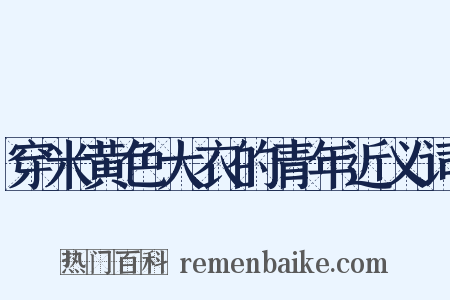 穿米黄色大衣的青年近义词是什么意思的图片